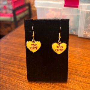 Yellow Heart 'Too Cute' Earrings
